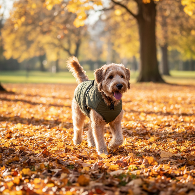 manteau pour chien - chaud et confortable-manteau kaki - chien en automne
