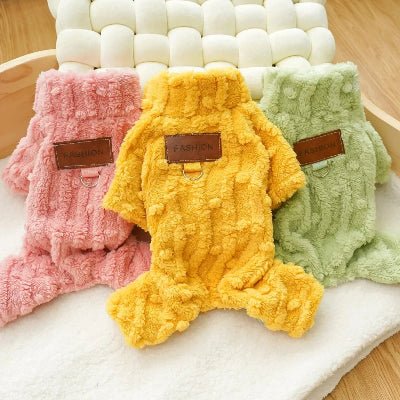 manteau pour chien - chaud et mignon-jaune-rose-vert