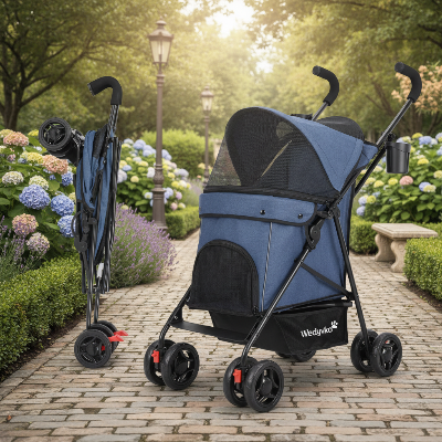 Poussettes pour chiens couleur bleue