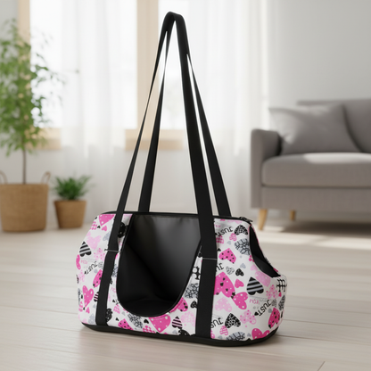 -Sac de transport chien motif cœurs -sans fourrure