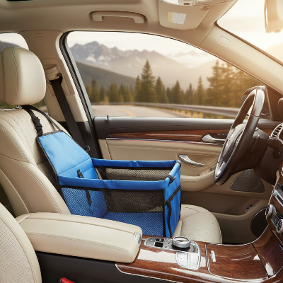 sac de transport pour chien - pliable imperméable siège voiture-bleu