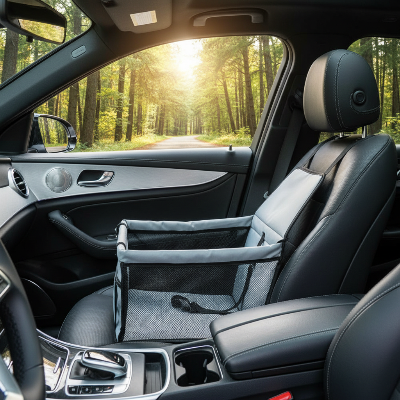 sac de transport pour chien - pliable imperméable siège voiture-gris