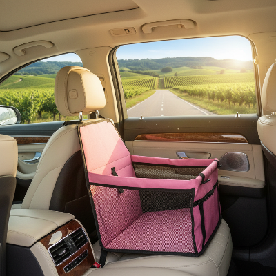 sac de transport pour chien - pliable imperméable siège voiture-rose