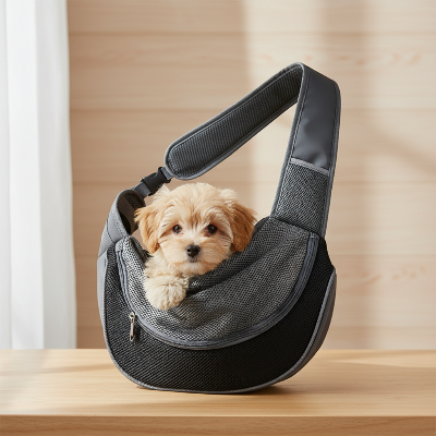 sac à dos pour chien - voyage  bandoulière maille respirante-noir