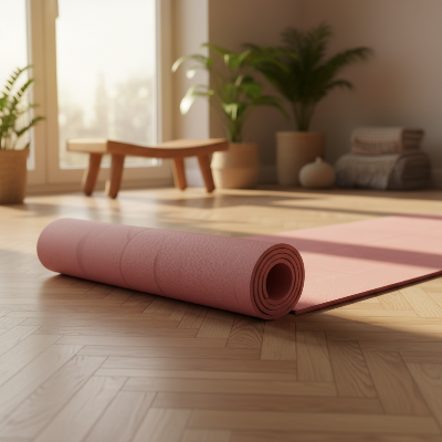 tapis de yoga - pliable rose, écologique, pour voyage, Fitness, exercice-Tapis 4mm
