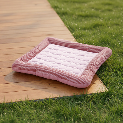 tapis rafraichissant chien  - Coussin de refroidissement respirant-Tapis rafraîchissant rose